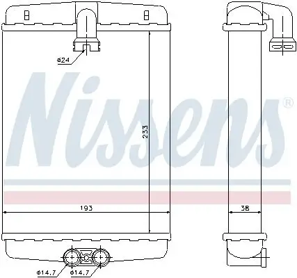 Wärmetauscher, Innenraumheizung NISSENS 72013 Bild Wärmetauscher, Innenraumheizung NISSENS 72013