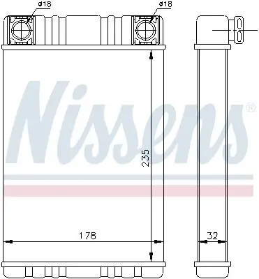 Wärmetauscher, Innenraumheizung NISSENS 72028 Bild Wärmetauscher, Innenraumheizung NISSENS 72028