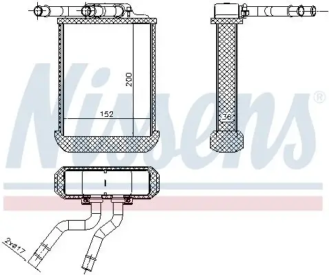Wärmetauscher, Innenraumheizung NISSENS 72045 Bild Wärmetauscher, Innenraumheizung NISSENS 72045