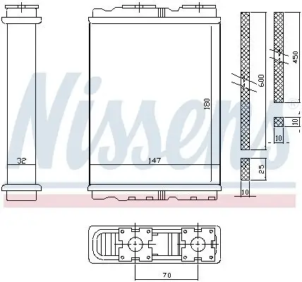 Wärmetauscher, Innenraumheizung NISSENS 72050 Bild Wärmetauscher, Innenraumheizung NISSENS 72050