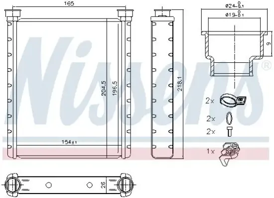 Wärmetauscher, Innenraumheizung NISSENS 72065 Bild Wärmetauscher, Innenraumheizung NISSENS 72065