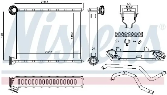 Wärmetauscher, Innenraumheizung NISSENS 72067 Bild Wärmetauscher, Innenraumheizung NISSENS 72067