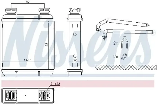 Wärmetauscher, Innenraumheizung NISSENS 72072 Bild Wärmetauscher, Innenraumheizung NISSENS 72072