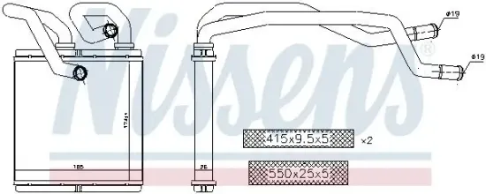 Wärmetauscher, Innenraumheizung NISSENS 72216 Bild Wärmetauscher, Innenraumheizung NISSENS 72216