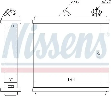 Wärmetauscher, Innenraumheizung NISSENS 72635 Bild Wärmetauscher, Innenraumheizung NISSENS 72635