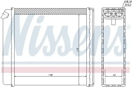 Wärmetauscher, Innenraumheizung NISSENS 72636 Bild Wärmetauscher, Innenraumheizung NISSENS 72636