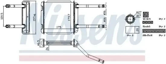 Wärmetauscher, Innenraumheizung NISSENS 726531 Bild Wärmetauscher, Innenraumheizung NISSENS 726531