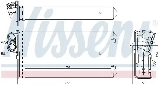 Wärmetauscher, Innenraumheizung NISSENS 72937 Bild Wärmetauscher, Innenraumheizung NISSENS 72937