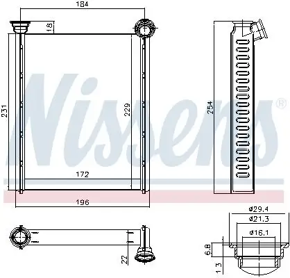 Wärmetauscher, Innenraumheizung NISSENS 72987 Bild Wärmetauscher, Innenraumheizung NISSENS 72987