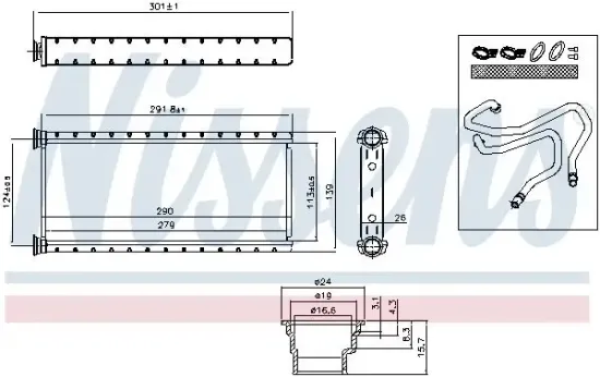 Wärmetauscher, Innenraumheizung NISSENS 73002 Bild Wärmetauscher, Innenraumheizung NISSENS 73002