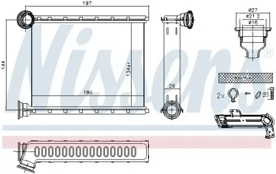 Wärmetauscher, Innenraumheizung NISSENS 73345 Bild Wärmetauscher, Innenraumheizung NISSENS 73345