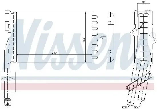 Wärmetauscher, Innenraumheizung NISSENS 73352 Bild Wärmetauscher, Innenraumheizung NISSENS 73352