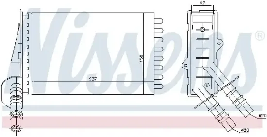 Wärmetauscher, Innenraumheizung NISSENS 73374 Bild Wärmetauscher, Innenraumheizung NISSENS 73374