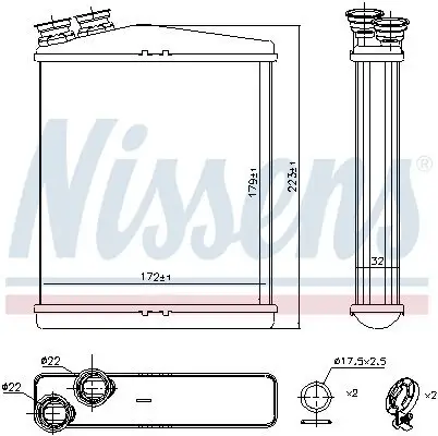 Wärmetauscher, Innenraumheizung NISSENS 73645 Bild Wärmetauscher, Innenraumheizung NISSENS 73645