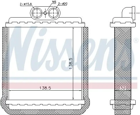 Wärmetauscher, Innenraumheizung NISSENS 73751 Bild Wärmetauscher, Innenraumheizung NISSENS 73751