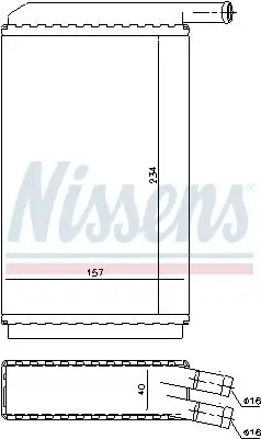 Wärmetauscher, Innenraumheizung NISSENS 73940 Bild Wärmetauscher, Innenraumheizung NISSENS 73940