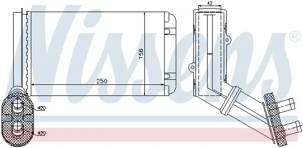 Wärmetauscher, Innenraumheizung NISSENS 73972