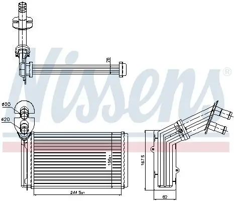Wärmetauscher, Innenraumheizung NISSENS 73973 Bild Wärmetauscher, Innenraumheizung NISSENS 73973
