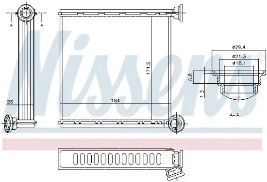 Wärmetauscher, Innenraumheizung NISSENS 73980 Bild Wärmetauscher, Innenraumheizung NISSENS 73980