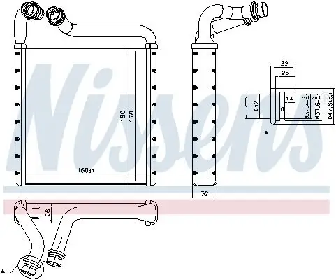 Wärmetauscher, Innenraumheizung NISSENS 73994 Bild Wärmetauscher, Innenraumheizung NISSENS 73994