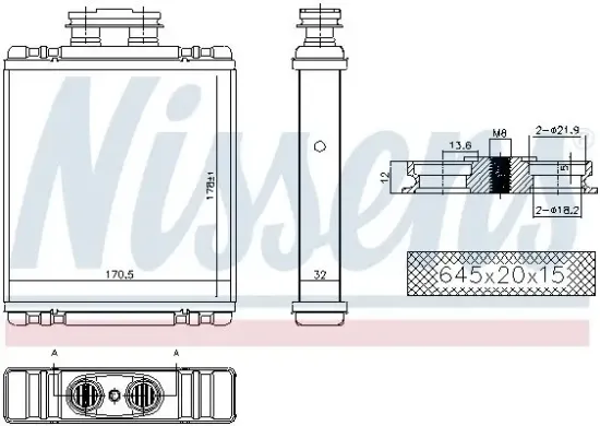 Wärmetauscher, Innenraumheizung NISSENS 73997 Bild Wärmetauscher, Innenraumheizung NISSENS 73997