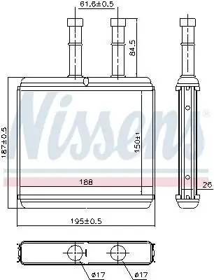 Wärmetauscher, Innenraumheizung NISSENS 76504 Bild Wärmetauscher, Innenraumheizung NISSENS 76504