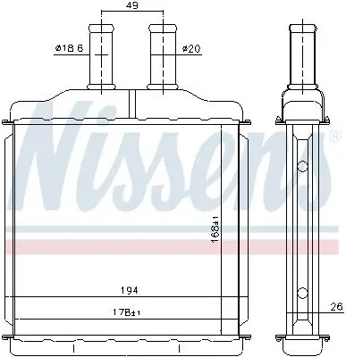 Wärmetauscher, Innenraumheizung NISSENS 76509 Bild Wärmetauscher, Innenraumheizung NISSENS 76509