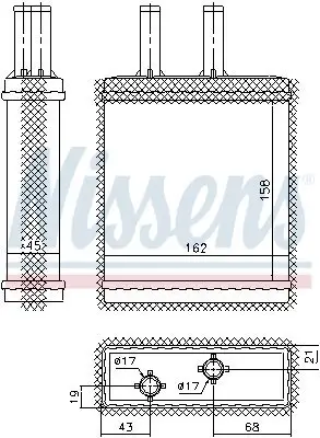 Wärmetauscher, Innenraumheizung NISSENS 77505 Bild Wärmetauscher, Innenraumheizung NISSENS 77505