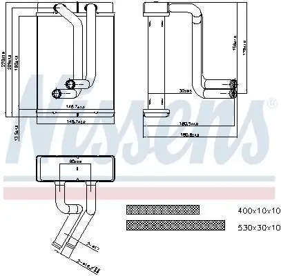 Wärmetauscher, Innenraumheizung NISSENS 77508 Bild Wärmetauscher, Innenraumheizung NISSENS 77508