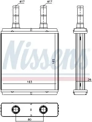 Wärmetauscher, Innenraumheizung NISSENS 77613 Bild Wärmetauscher, Innenraumheizung NISSENS 77613