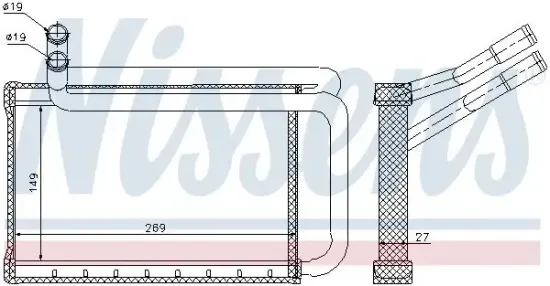 Wärmetauscher, Innenraumheizung NISSENS 77636 Bild Wärmetauscher, Innenraumheizung NISSENS 77636