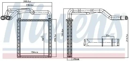 Wärmetauscher, Innenraumheizung NISSENS 77650 Bild Wärmetauscher, Innenraumheizung NISSENS 77650