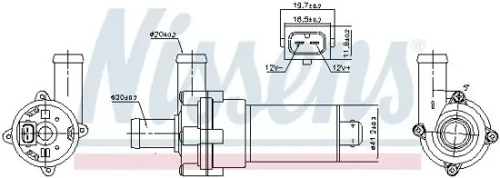 Wasserpumpe, Motorkühlung 12 V NISSENS 831054 Bild Wasserpumpe, Motorkühlung 12 V NISSENS 831054