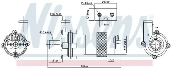 Wasserpumpe, Motorkühlung 12 V NISSENS 831056 Bild Wasserpumpe, Motorkühlung 12 V NISSENS 831056