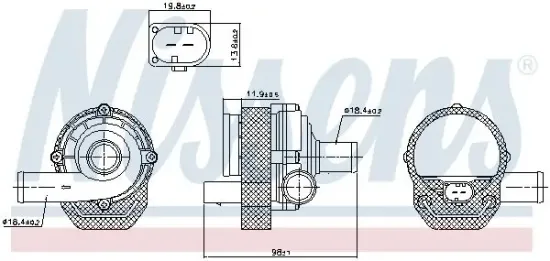 Wasserpumpe, Motorkühlung 12 V NISSENS 831057 Bild Wasserpumpe, Motorkühlung 12 V NISSENS 831057