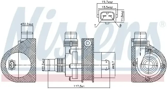 Wasserpumpe, Motorkühlung 12 V NISSENS 831059 Bild Wasserpumpe, Motorkühlung 12 V NISSENS 831059