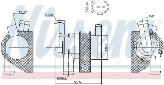 Zusatzwasserpumpe (Kühlwasserkreislauf) 12 V NISSENS 831060 Bild Zusatzwasserpumpe (Kühlwasserkreislauf) 12 V NISSENS 831060