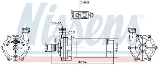 Wasserpumpe, Motorkühlung 12 V NISSENS 831062 Bild Wasserpumpe, Motorkühlung 12 V NISSENS 831062