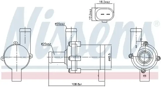 Wasserpumpe, Motorkühlung 12 V NISSENS 831068 Bild Wasserpumpe, Motorkühlung 12 V NISSENS 831068