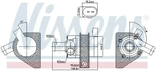 Zusatzwasserpumpe (Kühlwasserkreislauf) 12 V NISSENS 831071 Bild Zusatzwasserpumpe (Kühlwasserkreislauf) 12 V NISSENS 831071