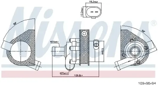 Wasserpumpe, Motorkühlung 12 V NISSENS 831081 Bild Wasserpumpe, Motorkühlung 12 V NISSENS 831081