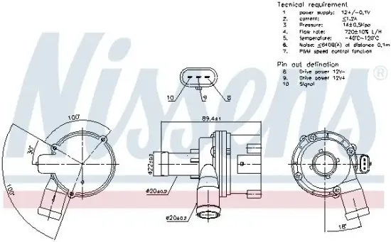 Wasserpumpe, Motorkühlung 12 V NISSENS 831117 Bild Wasserpumpe, Motorkühlung 12 V NISSENS 831117