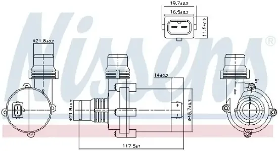 Wasserpumpe, Motorkühlung 12 V NISSENS 831119 Bild Wasserpumpe, Motorkühlung 12 V NISSENS 831119
