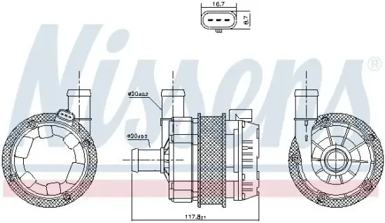 Wasserpumpe, Motorkühlung 12 V NISSENS 831350 Bild Wasserpumpe, Motorkühlung 12 V NISSENS 831350