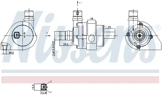 Wasserpumpe, Motorkühlung 12 V NISSENS 832108 Bild Wasserpumpe, Motorkühlung 12 V NISSENS 832108