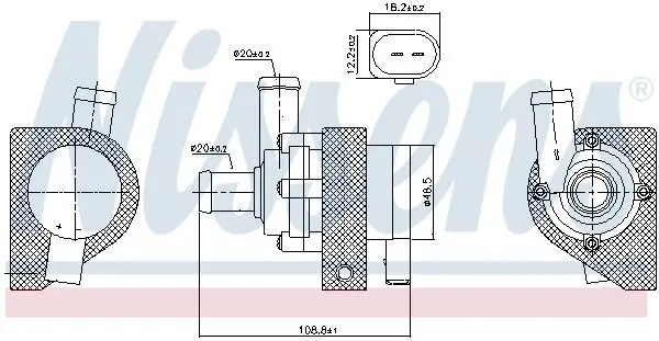 Wasserpumpe, Motorkühlung 12 V NISSENS 832109