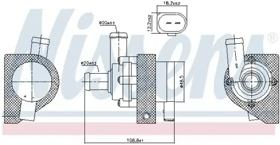 Wasserpumpe, Motorkühlung 12 V NISSENS 832109 Bild Wasserpumpe, Motorkühlung 12 V NISSENS 832109