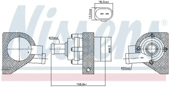 Zusatzwasserpumpe (Kühlwasserkreislauf) 12 V NISSENS 832110 Bild Zusatzwasserpumpe (Kühlwasserkreislauf) 12 V NISSENS 832110