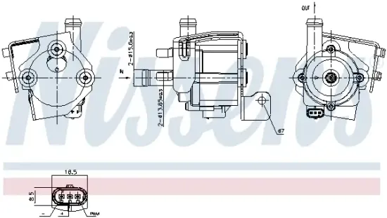 Zusatzwasserpumpe (Kühlwasserkreislauf) 12 V NISSENS 832112 Bild Zusatzwasserpumpe (Kühlwasserkreislauf) 12 V NISSENS 832112