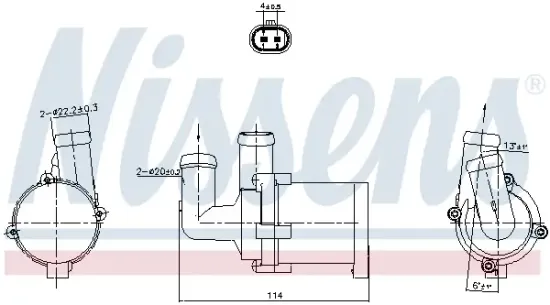 Zusatzwasserpumpe (Kühlwasserkreislauf) 12 V NISSENS 832118 Bild Zusatzwasserpumpe (Kühlwasserkreislauf) 12 V NISSENS 832118
